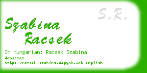 szabina racsek business card